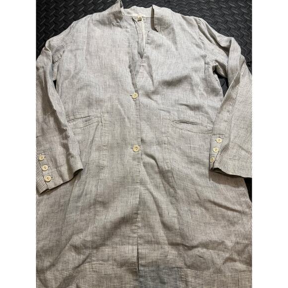 Eileen Fisher Womens S 100% Organic Linen Jacket 3/4 Sleeve Lagenlook Artsy - Picture 4 of 9